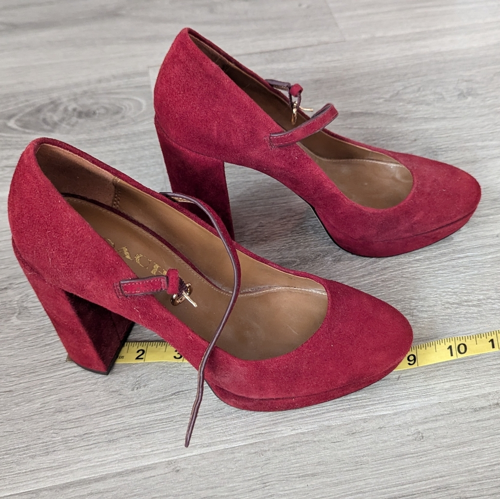 Coach suede Mary Jane platforms